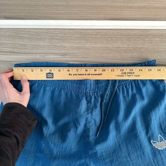 Vintage‎ Adidas Trefoil Teal M Nylon Track Joggers Windbreaker Pants Side Zip - Picture 6 of 12